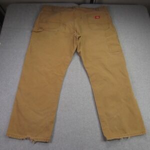 Dickies Mens 44x30 Brown Carpenter Work Pants Canvas Grunge Gorpcore Distressed